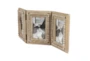 Wood 3 Photo Folding Picture Frame With Bead Trim Detailing - Material