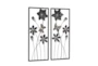 Framed Black And Gold Metal Flower Wall Decor-Set Of 2 - Material