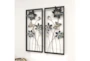 Framed Black And Gold Metal Flower Wall Decor-Set Of 2 - Room