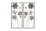 Framed Black And Gold Metal Flower Wall Decor-Set Of 2 - Signature