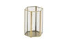 Gold Metal And Glass Hexagon Lanterns-Set Of 3 - Side