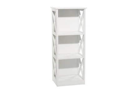 40" White X-Sided Wood Bookcase