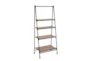 4-Tier Wood And Metal Ladder Bookcase - Side