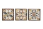 Framed Brown Wood Quilt Patterned Wall Decor-Set Of 3 - Signature