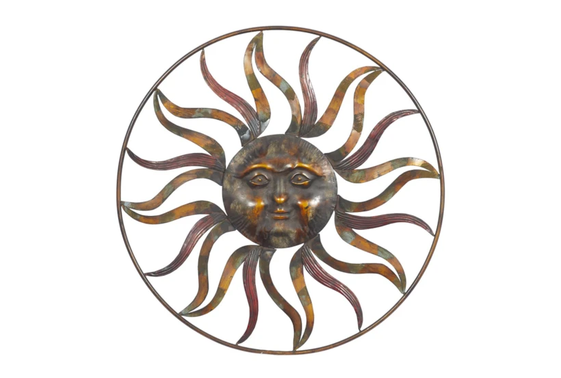 Bronze Sun Face Metal Wall Decor - 360