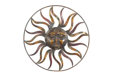 Bronze Sun Face Metal Wall Decor