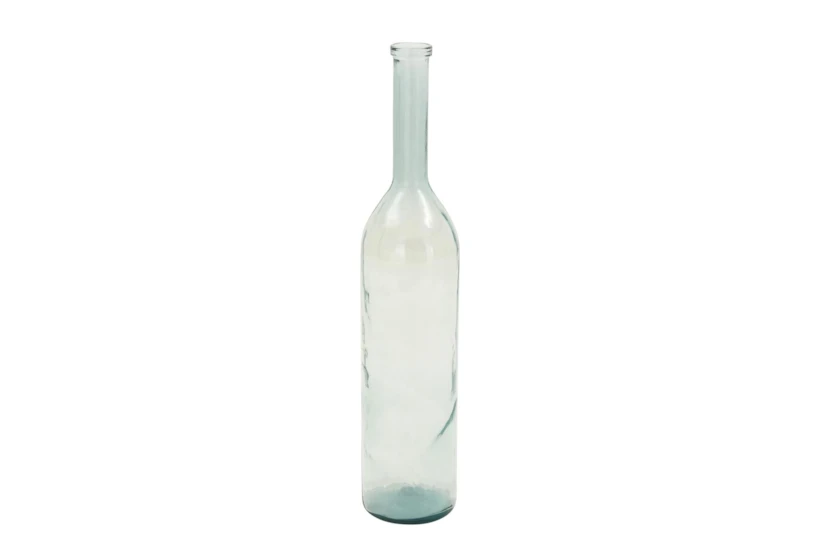40 Inch Slim Blue Glass Bottle Vase - 360