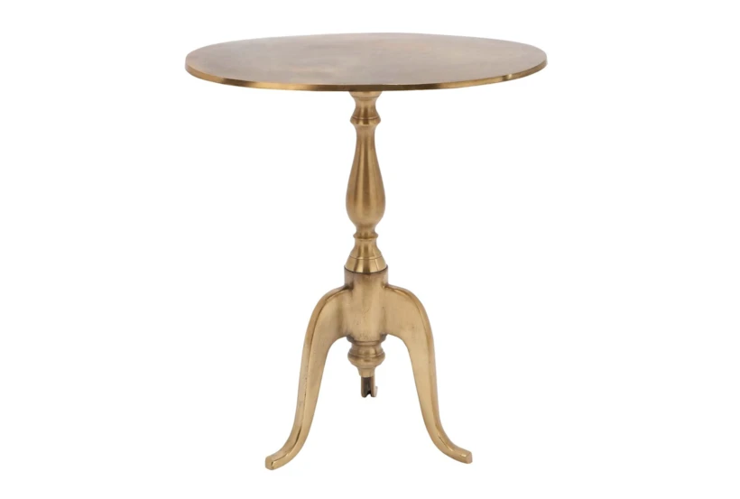 21" Round Gold Pedestal Accent Table - 360