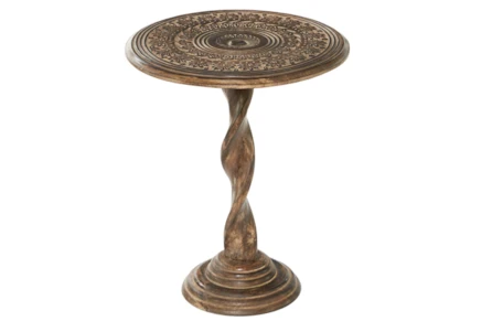 Wood Carved Pillar Table