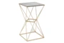 28" Gold And Glass Faceted Accent Side Table - Signature