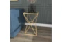 28" Gold And Glass Faceted Accent Side Table - Room