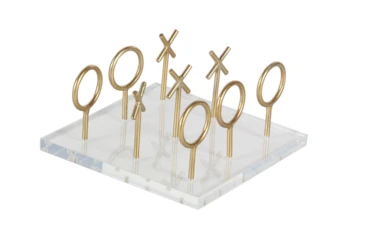 Gold And Acrylic Tic Tac Toe Game Set
