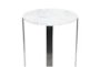 18" Round White Marble And Steel End Table - Detail