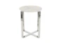 18" Round White Marble And Steel End Table - Material