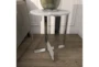 18" Round White Marble And Steel End Table - Room