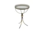 24" Pierced Gold Metal Accent Table With Mirror Tray - Side