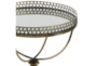 24" Pierced Gold Metal Accent Table With Mirror Tray - Detail