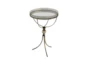 24" Pierced Gold Metal Accent Table With Mirror Tray - Material
