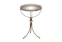 24" Pierced Gold Metal Accent Table With Mirror Tray - Signature