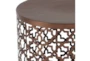 Small Copper Brown Hammered Metal Round End Tables, Set Of 3 - Detail