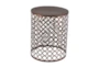 Small Copper Brown Hammered Metal Round End Tables, Set Of 3 - Front
