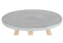 17" Contemporary Beech Wood And Grey Fiber Clay Round Table - Top