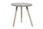 17" Contemporary Beech Wood And Grey Fiber Clay Round Table - Material
