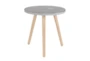 17" Contemporary Beech Wood And Grey Fiber Clay Round Table - Signature