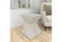 16" Contemporary White Shell Inlaid Wooden Accent Table - Room