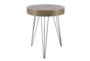 20" Modern Wood And Iron Round Accent Table - Signature
