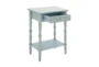 31" Farmhouse Light Turquoise One-Drawer End Table - Storage