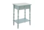 31" Farmhouse Light Turquoise One-Drawer End Table - Side