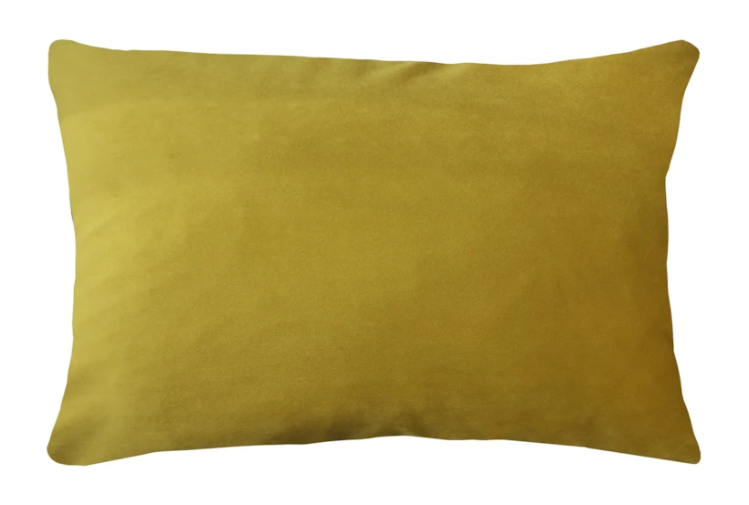 14X20 Superb Dijon Yellow Velvet Throw Pillow - 360