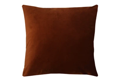 24X24 Superb Rust Orange Velvet Throw Pillow