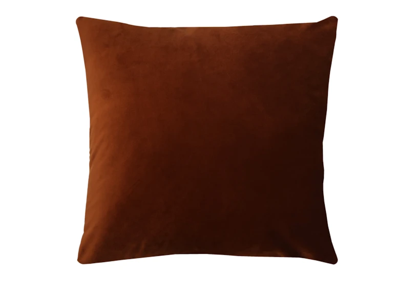 24X24 Superb Rust Orange Velvet Throw Pillow - 360