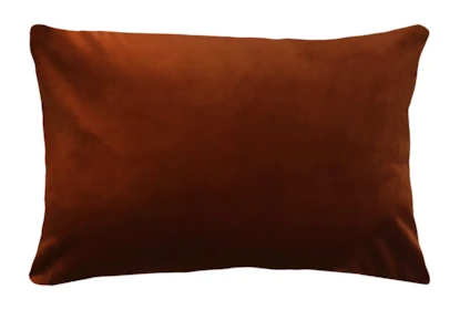 14X20 Superb Rust Orange Velvet Throw Pillow