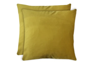 24X24 Set Of 2 Superb Dijon Yellow Velvet Throw Pillow