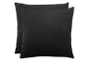20X20 Set Of 2 Superb Gunmetal Black Velvet Throw Pillow - Signature
