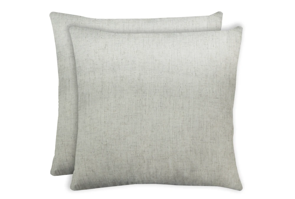 24X24 Set Of 2 Caitlin Flax White Linen Throw Pillow