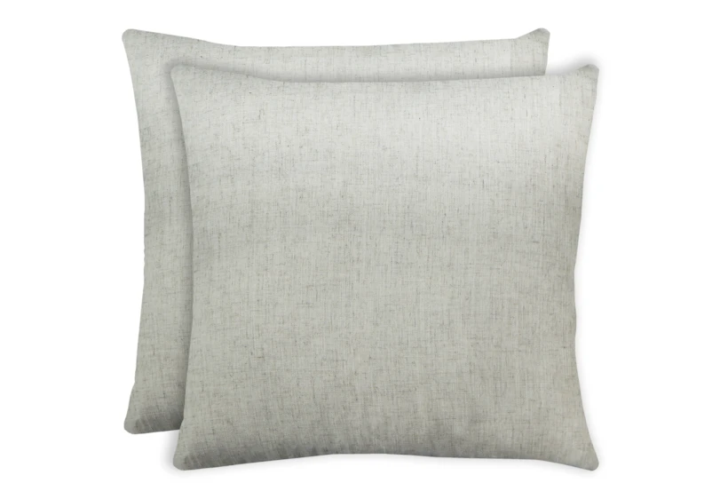 24X24 Set Of 2 Caitlin Flax White Linen Throw Pillow - 360