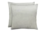 24X24 Set Of 2 Caitlin Flax White Linen Throw Pillow - Signature