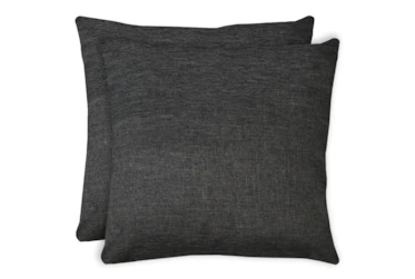 24X24 Set Of 2 Jitterbug Gray Linen Throw Pillow