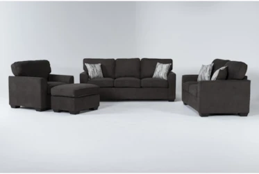 Shea Graphite 4 Piece Living Room Set