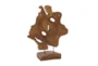 19 Inch Natural Teak Wood Sculpture On Stand - Material