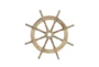 White And Aqua Wood Ship Wheel Wall Decor - Back