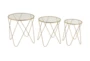 Contemporary Geometric Gold Accent Tables-Set Of 3 - Signature
