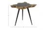 19" Root Wood And Metal Accent Table - Detail