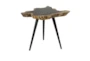 19" Root Wood And Metal Accent Table - Material