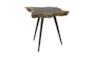 19" Root Wood And Metal Accent Table - Signature