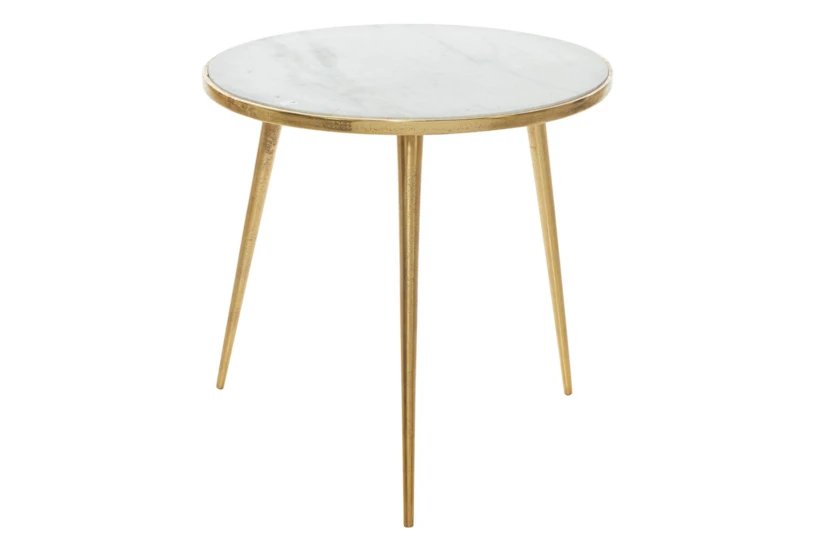 20" Marble Top Tripod Accent Table - 360